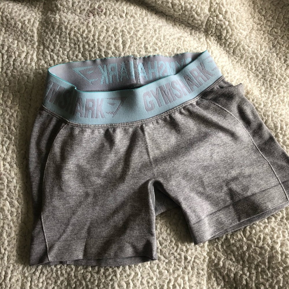 XS - OG Gymshark FLEX shorts light grey marl/teal
